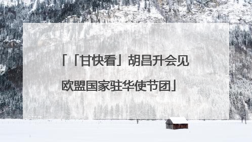 「甘快看」胡昌升会见欧盟国家驻华使节团