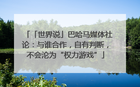 「世界说」巴哈马媒体社论：与谁合作，自有判断，不会沦为“权力游戏”