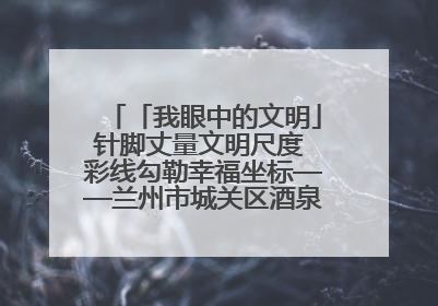 「我眼中的文明」针脚丈量文明尺度 彩线勾勒幸福坐标——兰州市城关区酒泉路街道办事处
