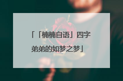 「楠楠自语」四字弟弟的如梦之梦
