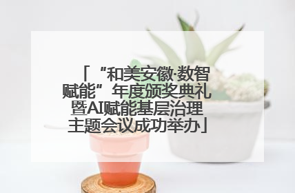 “和美安徽·数智赋能”年度颁奖典礼暨AI赋能基层治理主题会议成功举办