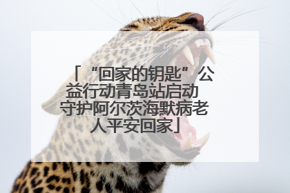 “回家的钥匙”公益行动青岛站启动 守护阿尔茨海默病老人平安回家