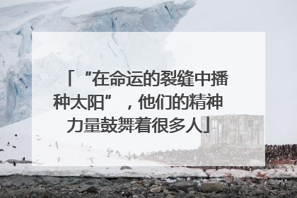 “在命运的裂缝中播种太阳”，他们的精神力量鼓舞着很多人