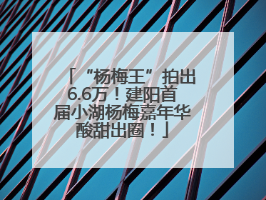 “杨梅王”拍出6.6万！建阳首届小湖杨梅嘉年华酸甜出圈！