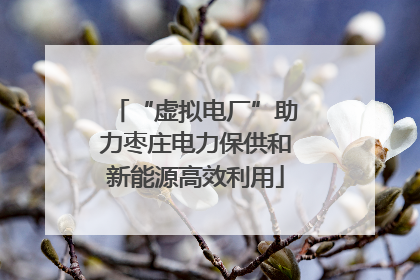 “虚拟电厂”助力枣庄电力保供和新能源高效利用