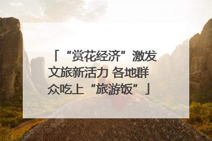 “赏花经济”激发文旅新活力 各地群众吃上“旅游饭”