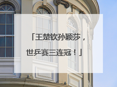 王楚钦孙颖莎，世乒赛三连冠！