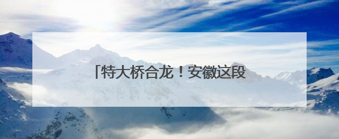 特大桥合龙！安徽这段高速建设最新进展！