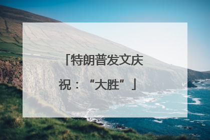特朗普发文庆祝：“大胜”