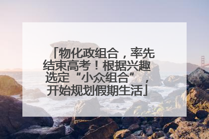 物化政组合，率先结束高考！根据兴趣选定“小众组合”，开始规划假期生活