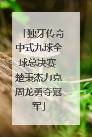独牙传奇中式九球全球总决赛 楚秉杰力克周龙勇夺冠军