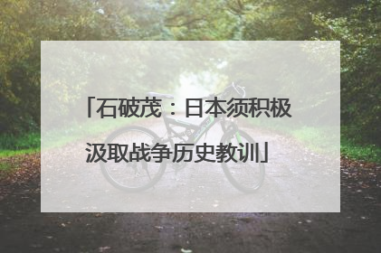 石破茂：日本须积极汲取战争历史教训