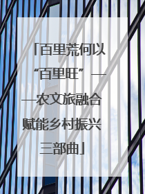 百里荒何以“百里旺”——农文旅融合赋能乡村振兴三部曲