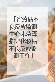 省药品不良反应监测中心来菏泽指导化妆品不良反应监测工作