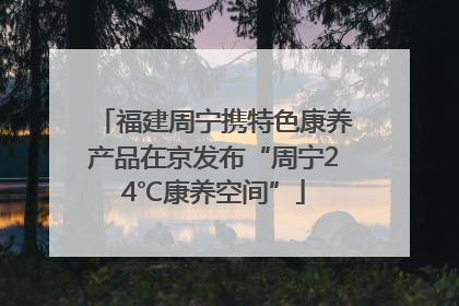 福建周宁携特色康养产品在京发布“周宁24℃康养空间”