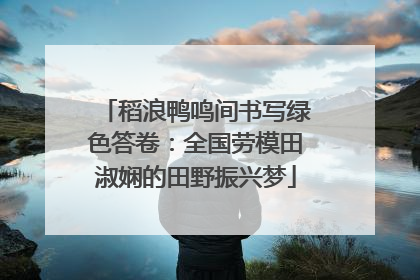稻浪鸭鸣间书写绿色答卷：全国劳模田淑娴的田野振兴梦