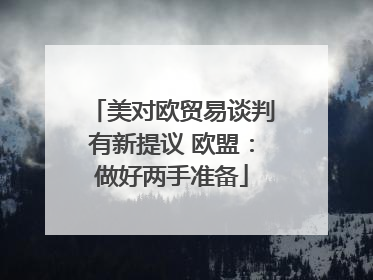 美对欧贸易谈判有新提议 欧盟：做好两手准备