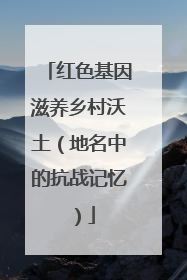红色基因滋养乡村沃土（地名中的抗战记忆）