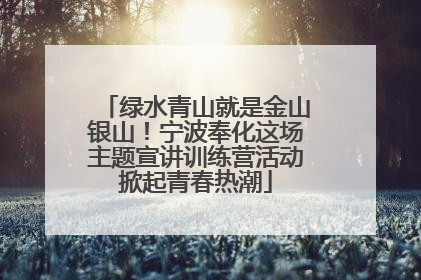 绿水青山就是金山银山！宁波奉化这场主题宣讲训练营活动掀起青春热潮