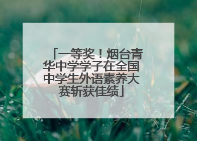 一等奖！烟台青华中学学子在全国中学生外语素养大赛斩获佳绩