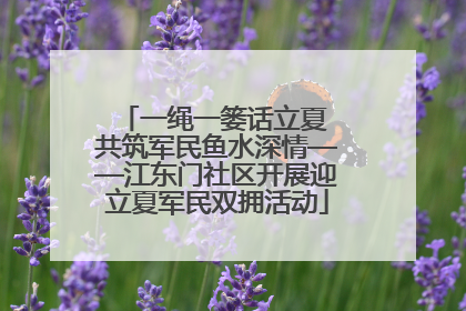 一绳一篓话立夏 共筑军民鱼水深情——江东门社区开展迎立夏军民双拥活动