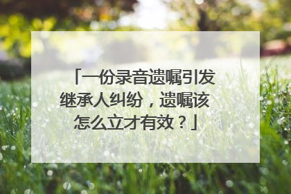 一份录音遗嘱引发继承人纠纷，遗嘱该怎么立才有效？
