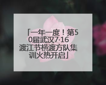 一年一度！第50届武汉7·16渡江节横渡方队集训火热开启