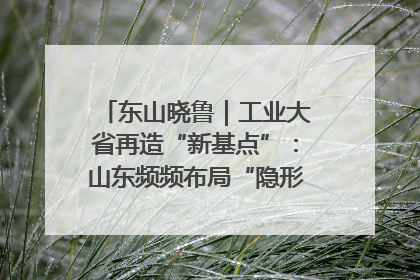 东山晓鲁｜工业大省再造“新基点”：山东频频布局“隐形冠军”背后