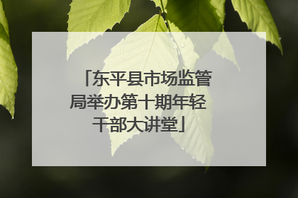 东平县市场监管局举办第十期年轻干部大讲堂