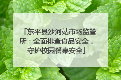 东平县沙河站市场监管所：全面排查食品安全，守护校园餐桌安全