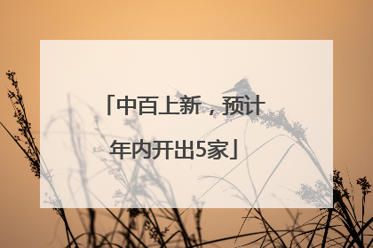 中百上新，预计年内开出5家