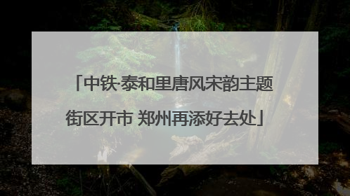 中铁·泰和里唐风宋韵主题街区开市 郑州再添好去处