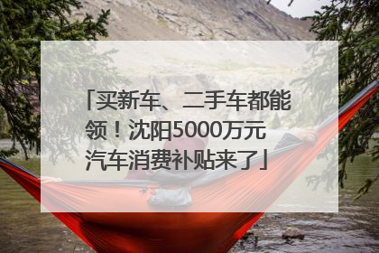买新车、二手车都能领！沈阳5000万元汽车消费补贴来了