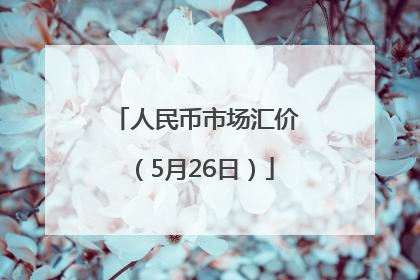 人民币市场汇价（5月26日）