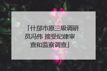 什邡市原三级调研员冯伟 接受纪律审查和监察调查