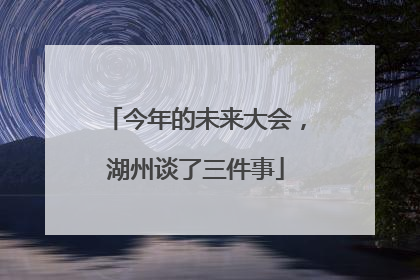 今年的未来大会，湖州谈了三件事