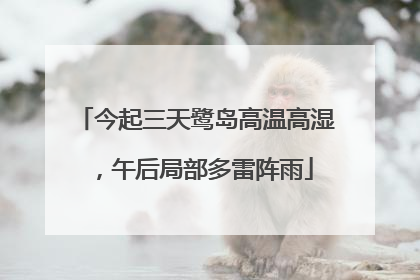 今起三天鹭岛高温高湿，午后局部多雷阵雨