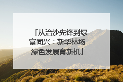 从治沙先锋到绿富同兴：新华林场绿色发展育新机