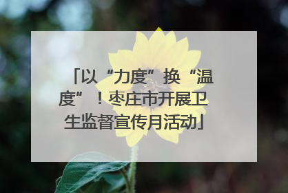 以“力度”换“温度”！枣庄市开展卫生监督宣传月活动