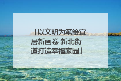 以文明为笔绘宜居新画卷 新北街道打造幸福家园