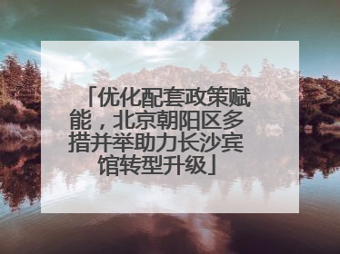 优化配套政策赋能，北京朝阳区多措并举助力长沙宾馆转型升级