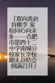 双向奔赴育桃李 家校同心向未来——合肥市第四十二中学南城分校家长学校期末总结会圆满召开