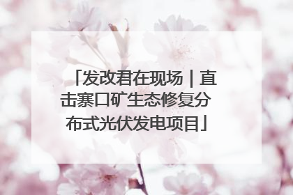 发改君在现场｜直击寨口矿生态修复分布式光伏发电项目