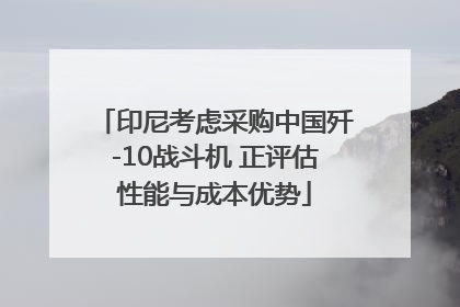 印尼考虑采购中国歼-10战斗机 正评估性能与成本优势