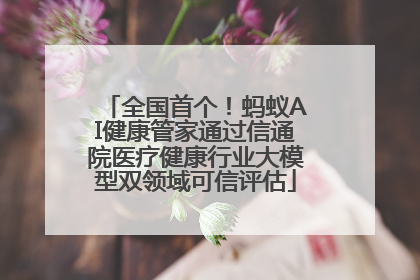 全国首个！蚂蚁AI健康管家通过信通院医疗健康行业大模型双领域可信评估
