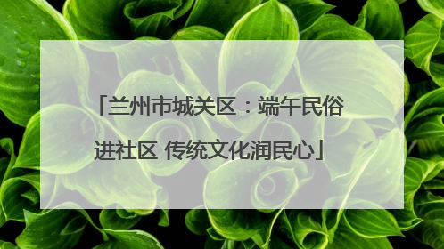 兰州市城关区：端午民俗进社区 传统文化润民心