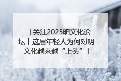 关注2025明文化论坛丨这届年轻人为何对明文化越来越“上头”