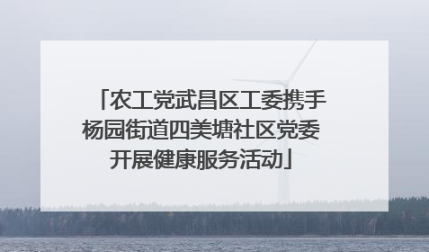 农工党武昌区工委携手杨园街道四美塘社区党委开展健康服务活动