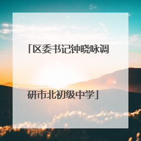 区委书记钟晓咏调研市北初级中学
