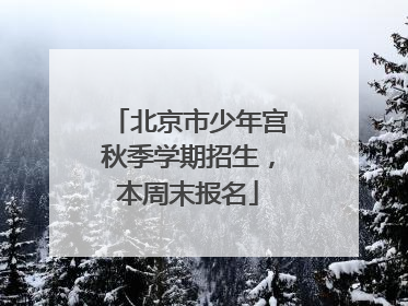 北京市少年宫秋季学期招生，本周末报名